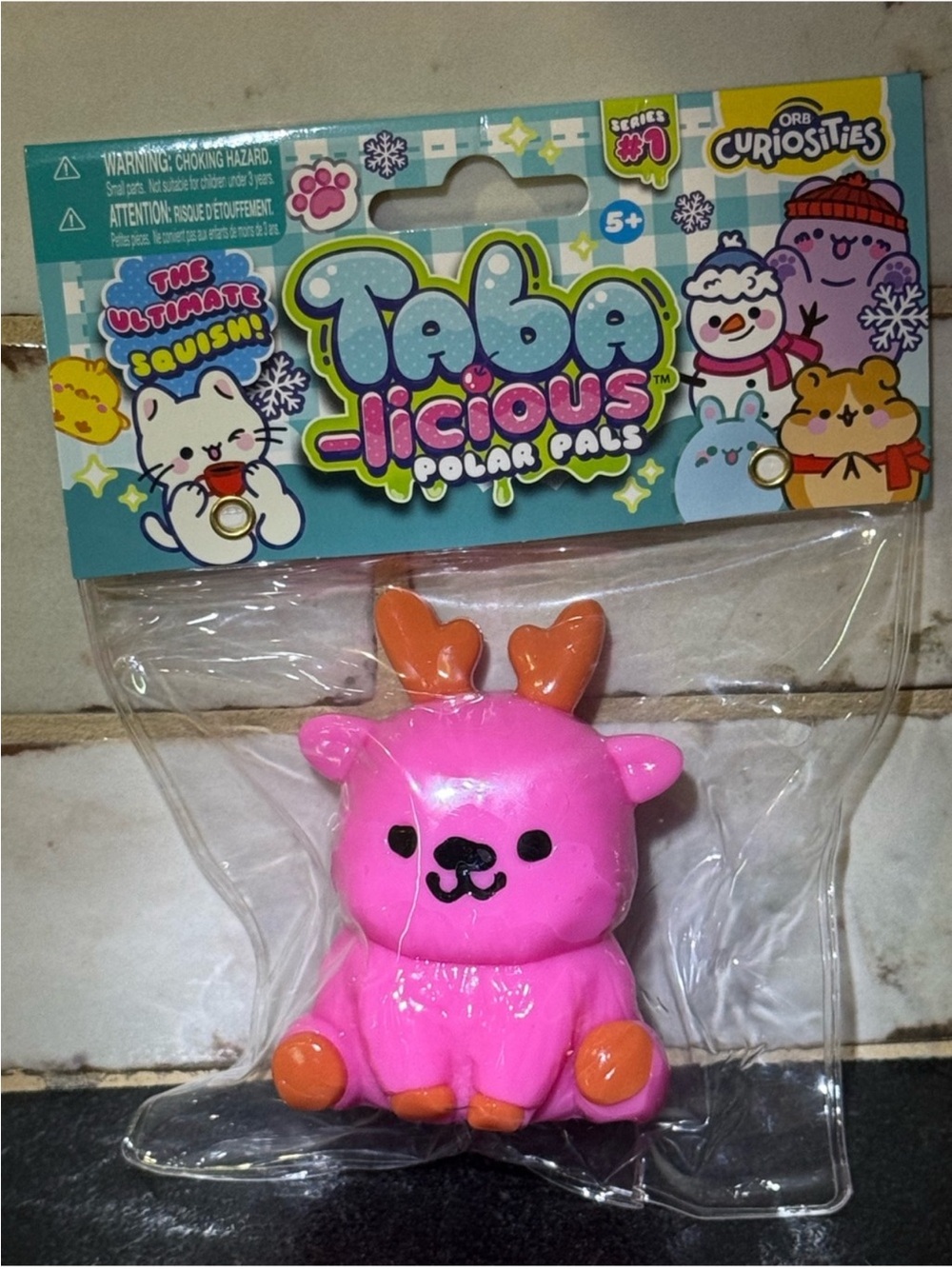 Taba Licious Polar Pals Pink Reindeer Squishy Toy